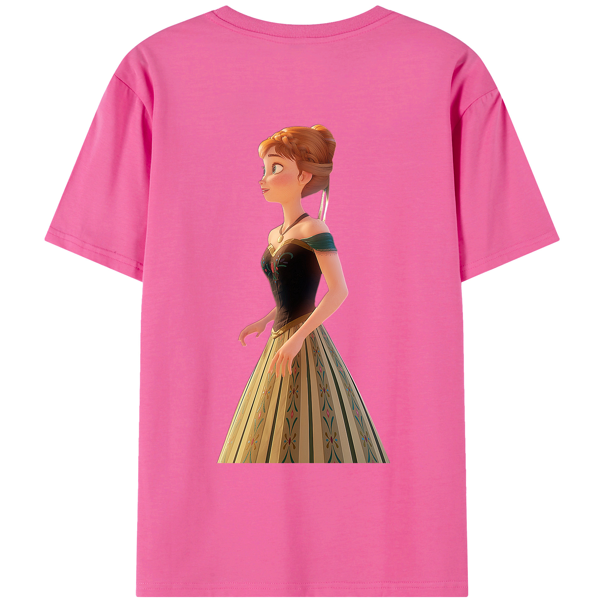（画像用） アナと雪の女王 アンナ エルサ Frozen Anna Elsa レディース半袖Tシャツ(バックプリント)